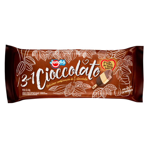 Sorvete Cioccolato 3 em 1 Jundiá 2 Litros